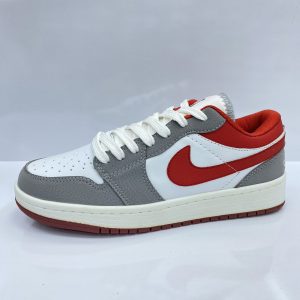 کتوی نایک ایر جردن وان طوسی قرمز ( NIKE AIR JORDAN 1 LOW LIGHT IRON ORE/GYM RED )